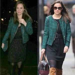 Sandro Green Tweed Blazer as seen on Pippa Middleton Size 38